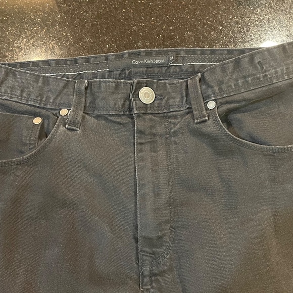 Calvin Klein Mens Straight Leg Black Denim Jeans Size 34x32 - Picture 6 of 8